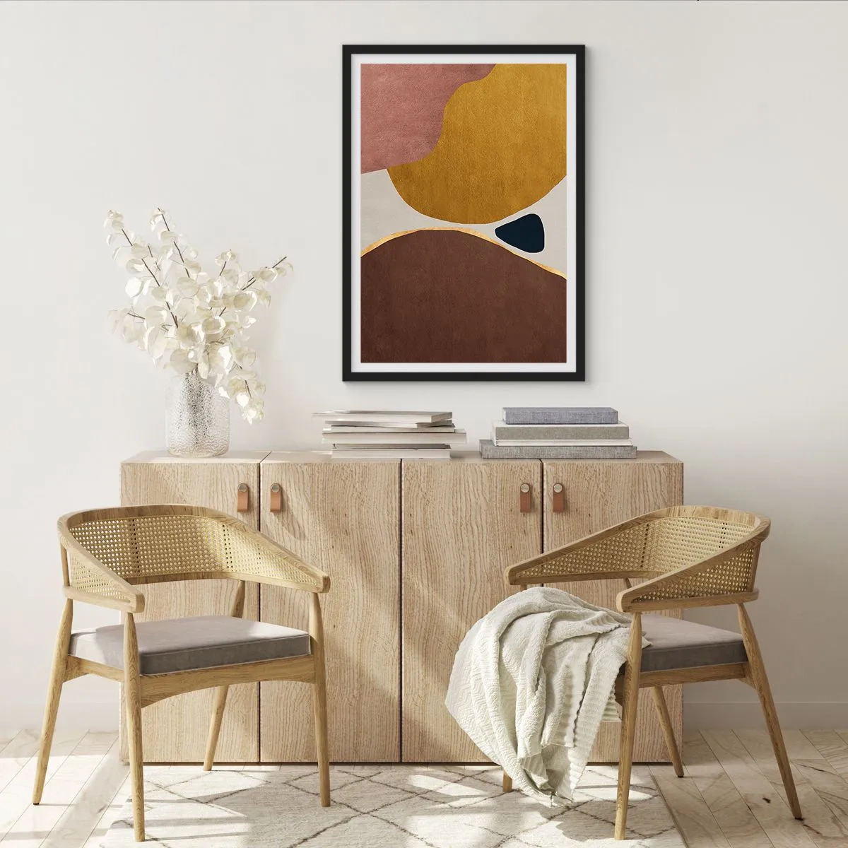 Poszter fehér keretben - Absztrakció - egy hely a térben - 61x91 cm