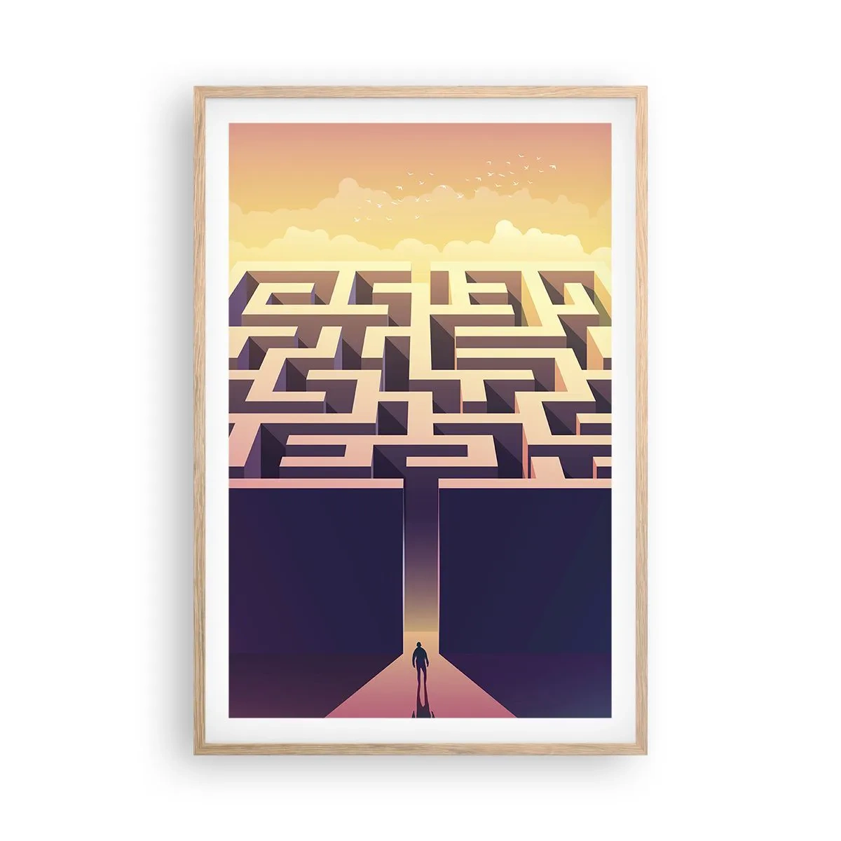 Poszter világos tölgy keretben - Döntés ideje - 61x91 cm