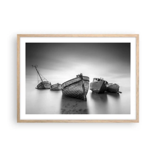 Poszter világos tölgy keretben - Csak emlékek... - 70x50 cm