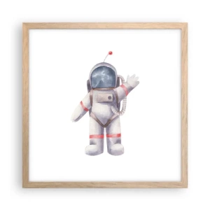 Poszter világos tölgy keretben - Akkor szia! - 40x40 cm