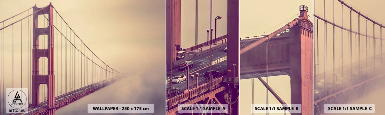 Fotótapéta Minta Standard Eco - Ég és föld között - Tájkép, Építészet, San Francisco - 100x30 cm