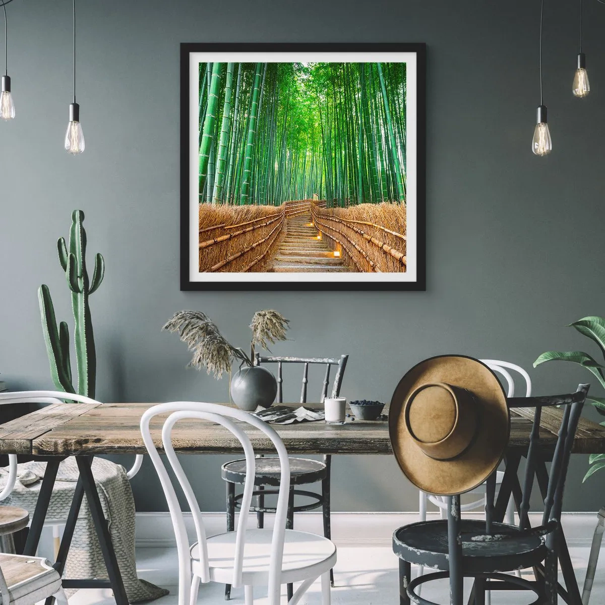 Poszter fehér keretben - Az ázsiai természet esszenciája - 30x30 cm