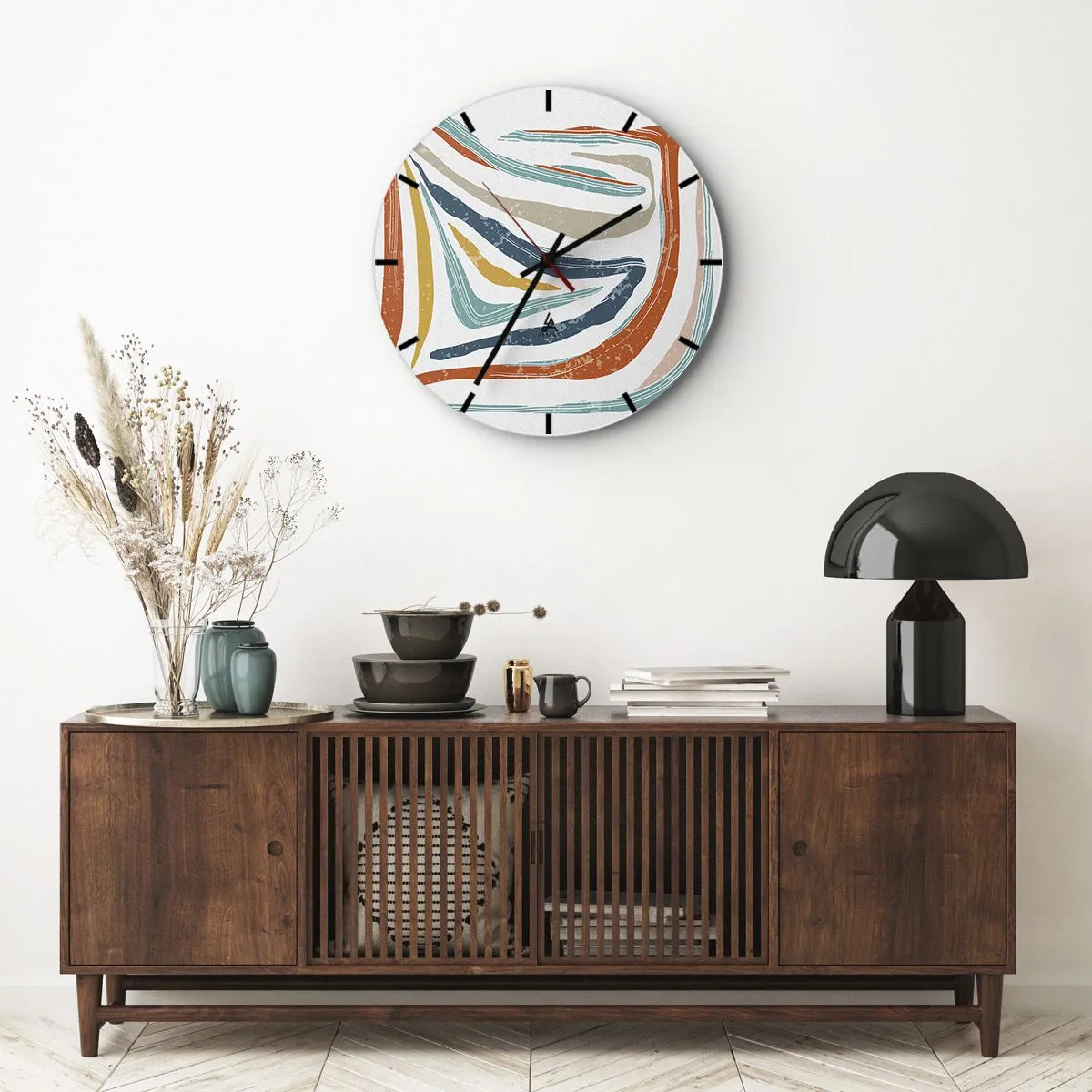 Falióra, Óra - Barátságosan mosolygó absztrakció - 40x40 cm