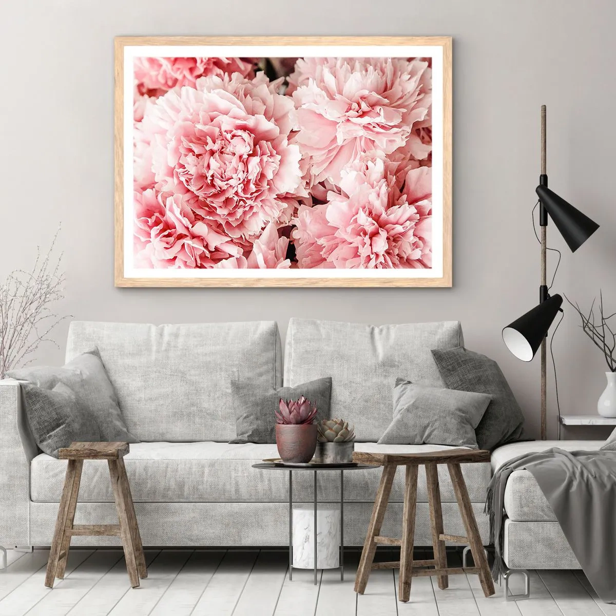 Poszter világos tölgy keretben - Rózsaszín álom - 70x50 cm
