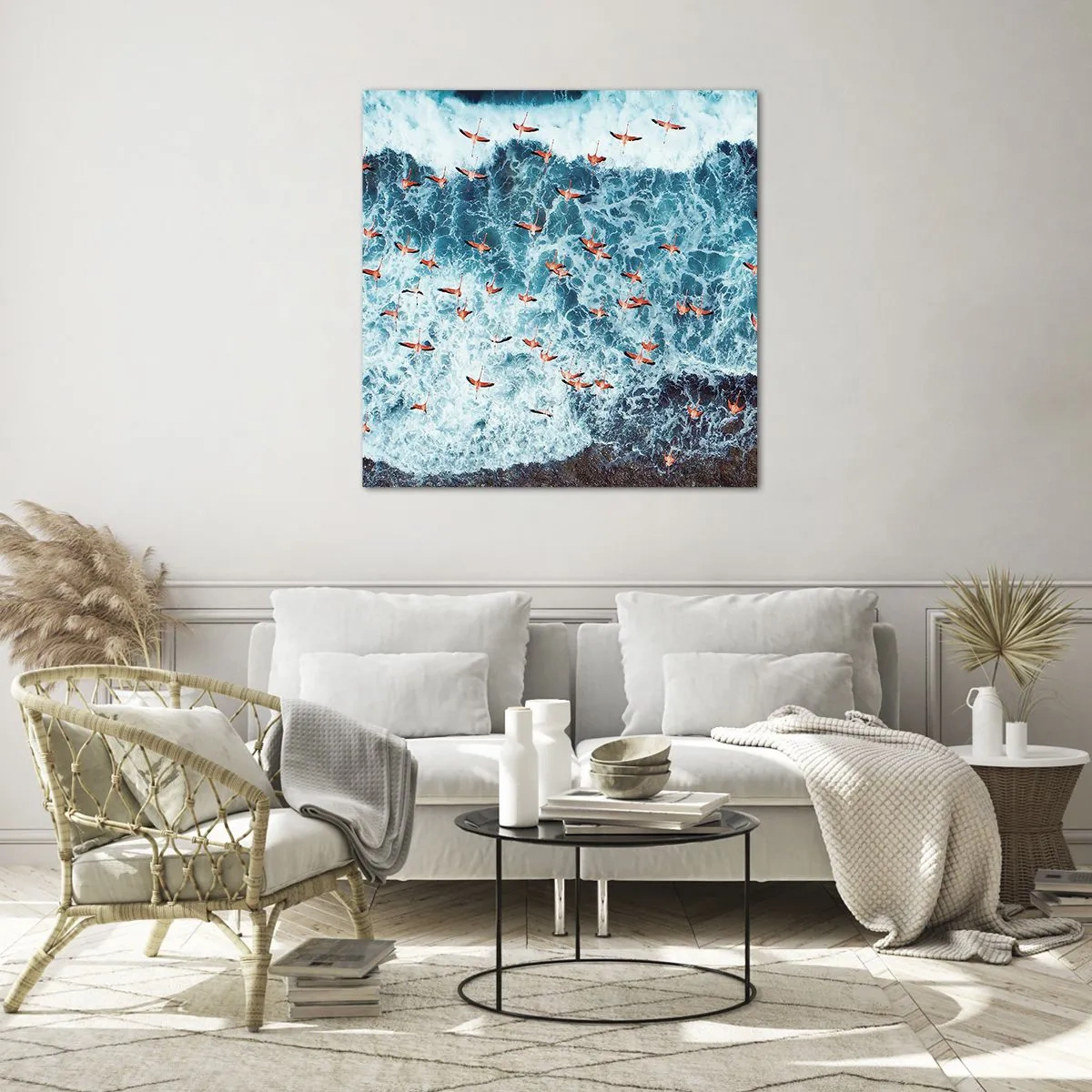 Üveg kép - A tengerparti parádé - 40x40 cm