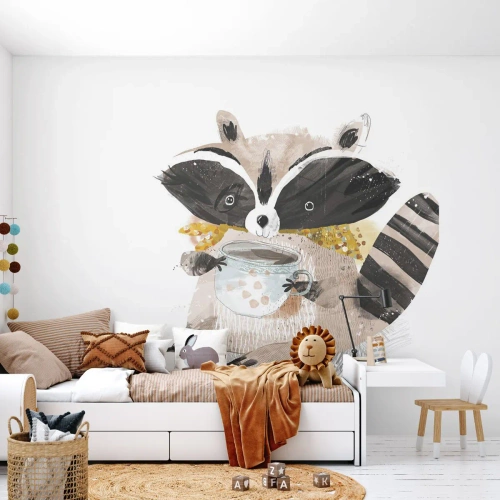 Öntapadós Fotótapéta Deluxe Sticker - A barátom a mosómedve - Gyerekeknek, Mosómedve, Grafika - 200x140 cm