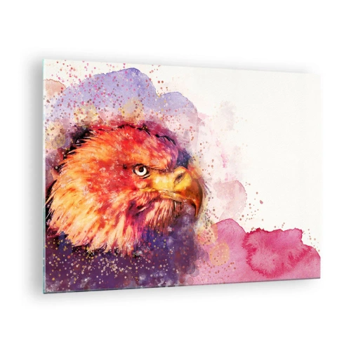Üveg kép - Akvarell portré egy sasról intenzív színekben - 70x50cm - Nem akarod tudni, mire gondolok - Modern fali dekoráció nappalihoz és hálószobához ARTTOR