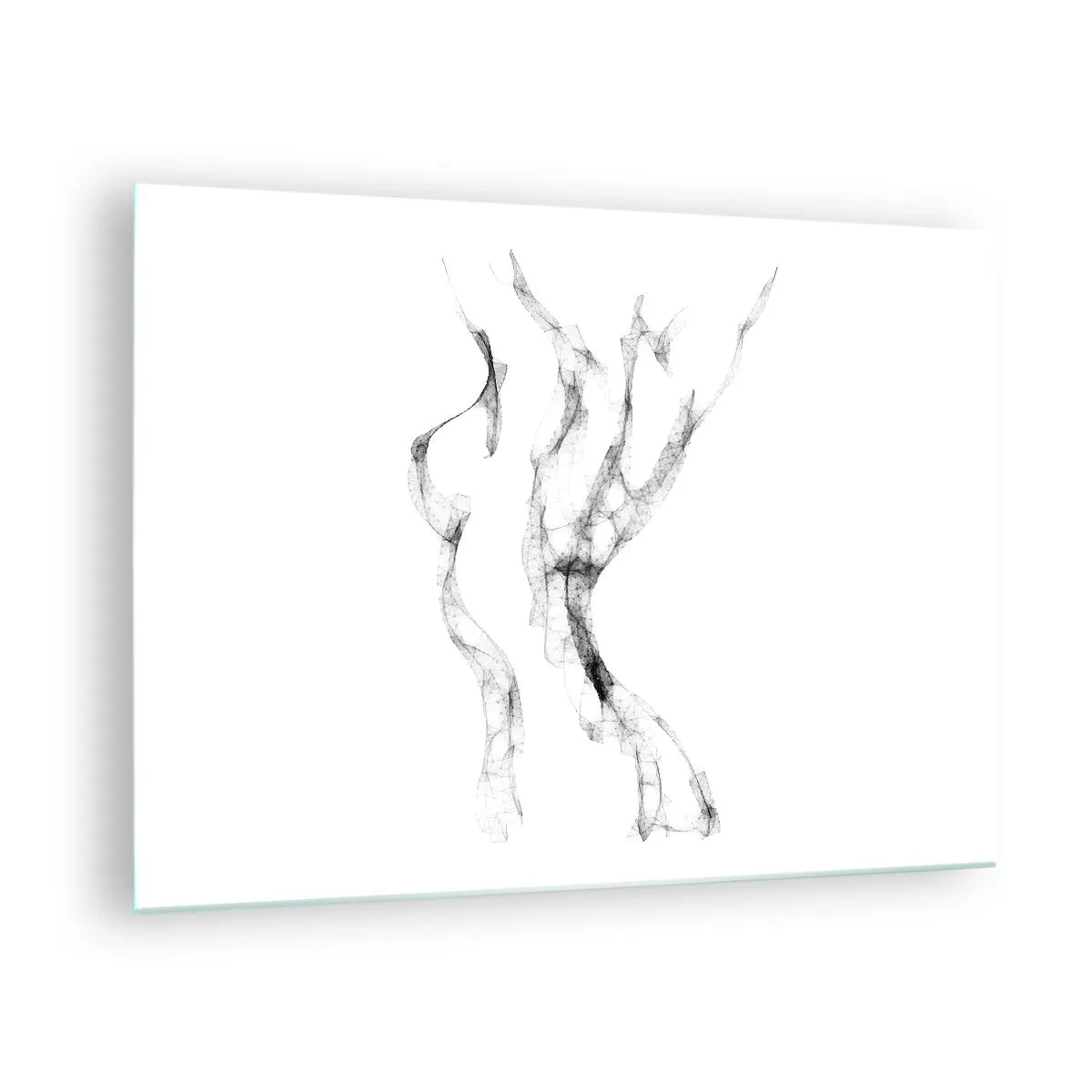 Üveg kép - Fekete, füstös vonalakból készült absztrakt női körvonal - 70x50cm - Gyönyörű és erős - Modern fali dekoráció nappalihoz és hálószobához ARTTOR