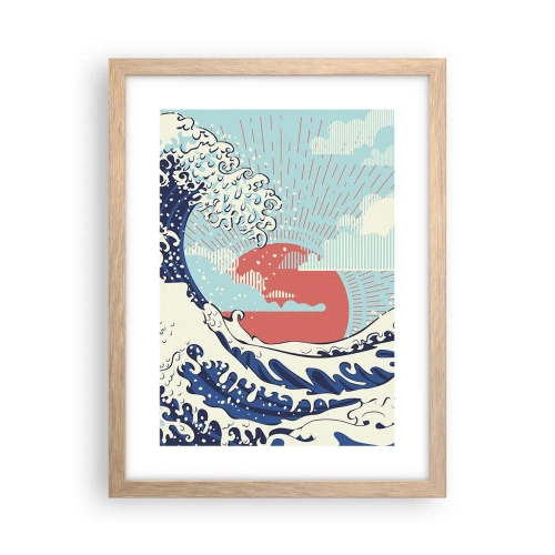 Poszter világos tölgy keretben - Japán inspirációból - 30x40 cm