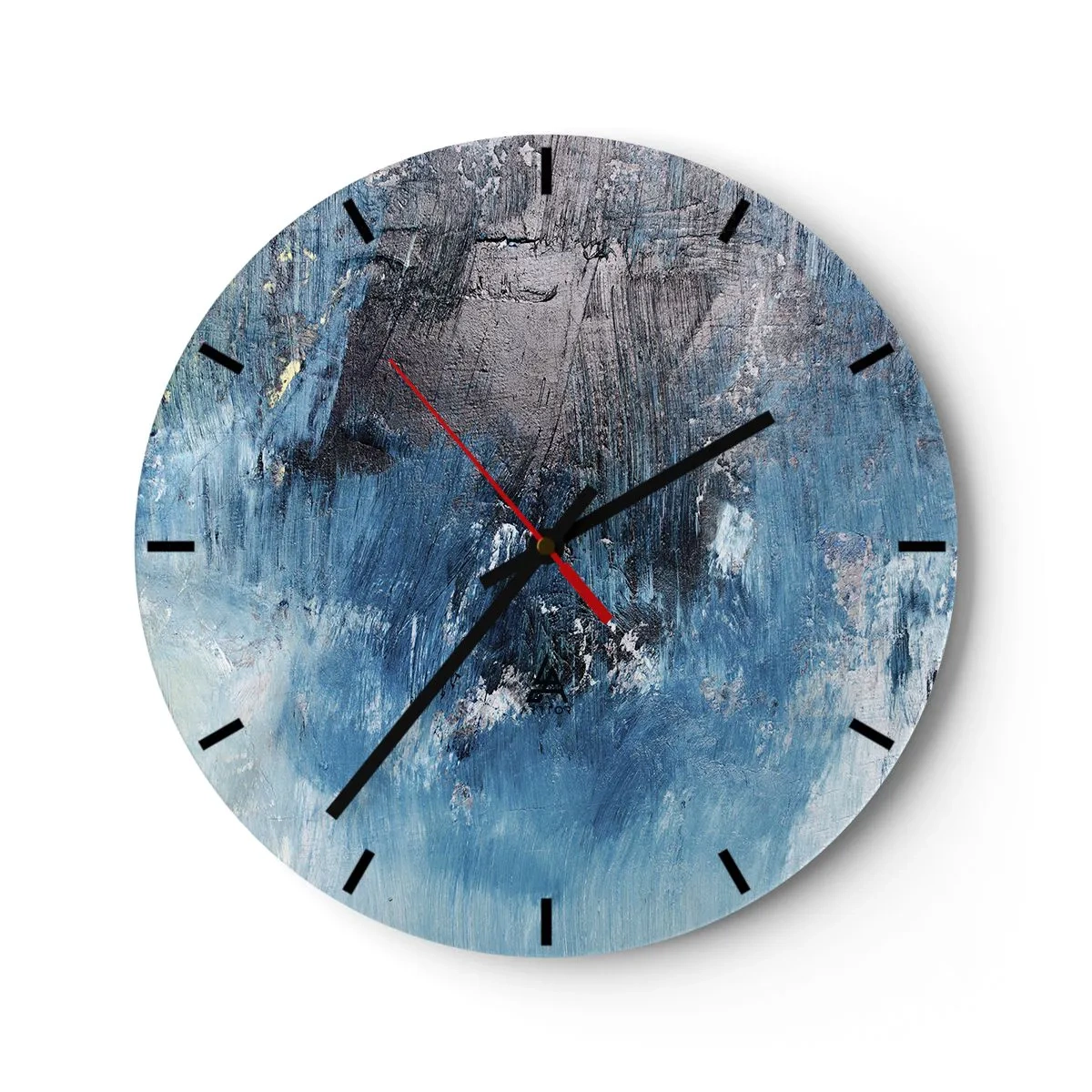 Falióra, Óra - Absztrakt textúra kék árnyalatokban - 30x30cm - Kék rapszódia - Modern fali dekoráció nappalihoz, konyhához és hálószobához ARTTOR