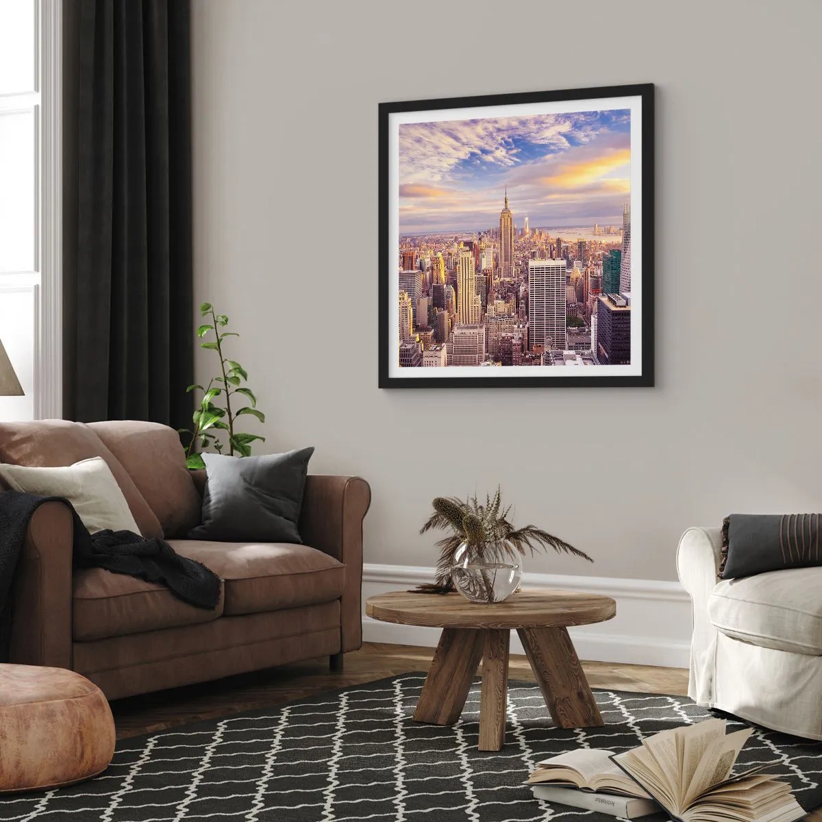 Poszter fehér keretben - Elérni a felhőket - 30x30 cm