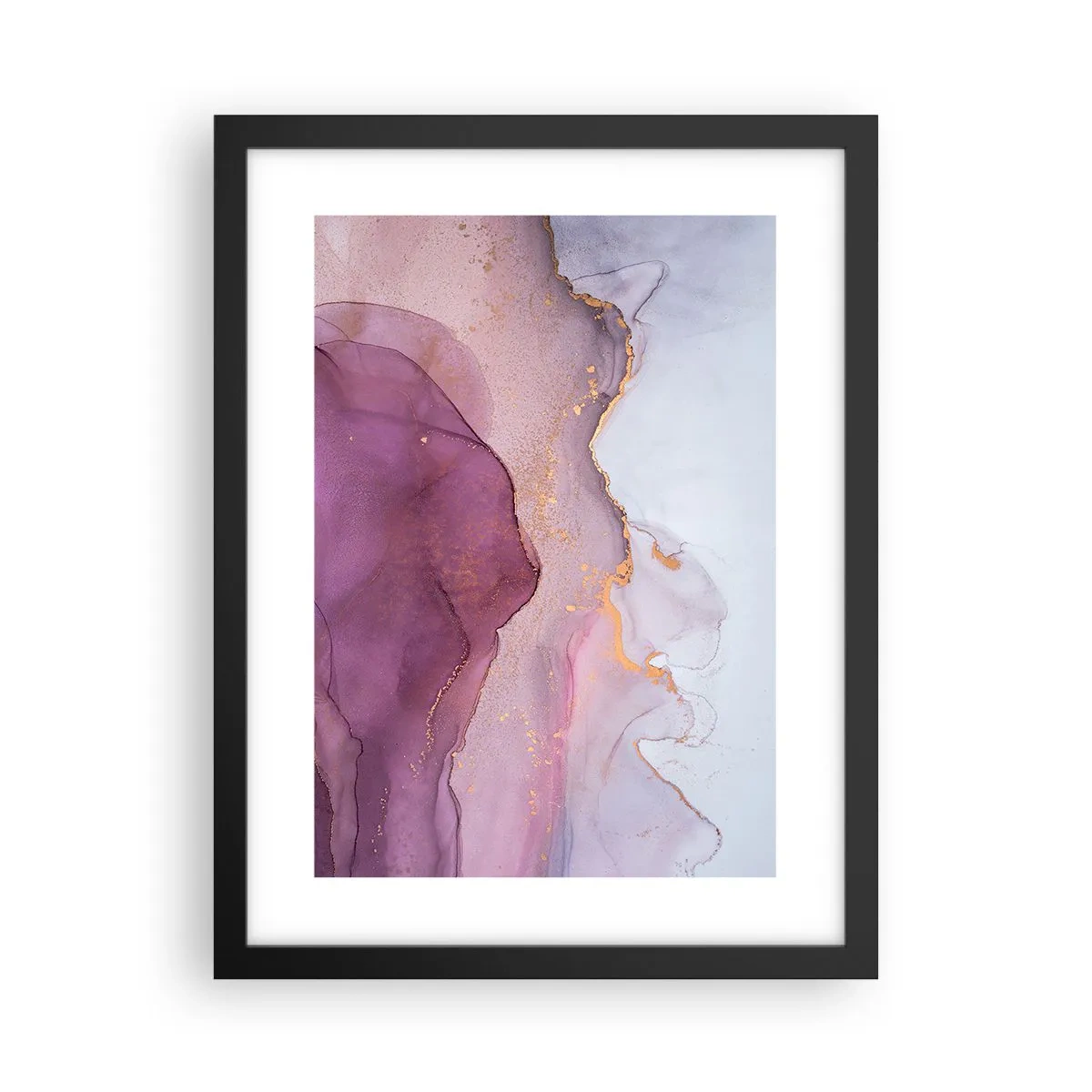Poszter fehér keretben - Lila és orgonaszínű hullámok - 30x40 cm