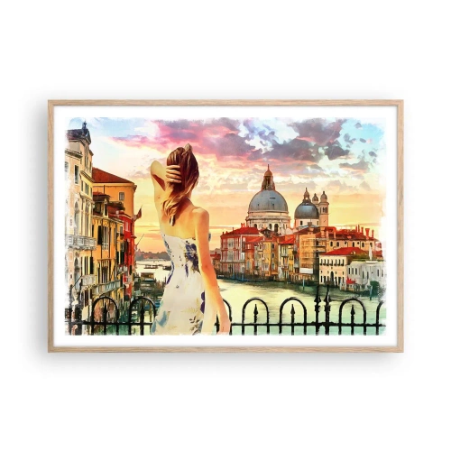 Poszter világos tölgy keretben - Ha kaland akkor csak a … - 100x70 cm