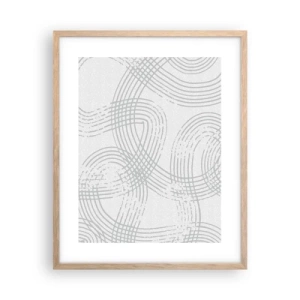 Poszter világos tölgy keretben - Nincs egyenes út - 40x50 cm