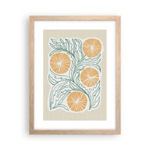 Poszter világos tölgy keretben - Etnikus egy csipet absztrakcióval - 30x40 cm