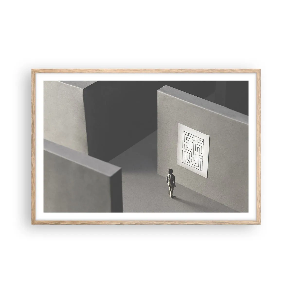 Poszter világos tölgy keretben - De én hol vagyok? - 91x61 cm