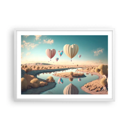 Poszter fekete keretben - A szerelem szárnyalni hagy - 70x50 cm