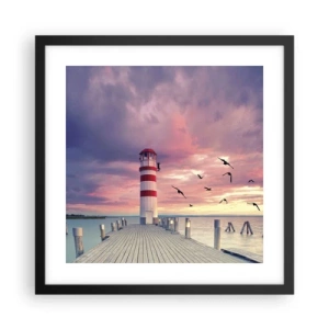 Poszter fehér keretben - Ideje a kikötőbe - 40x40 cm