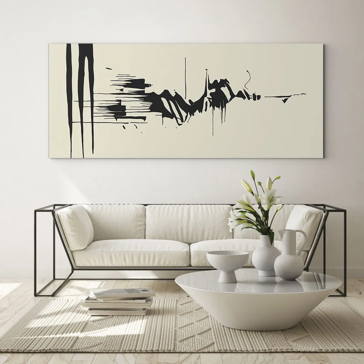 Üveg kép - Sietős absztrakció - 100x40 cm