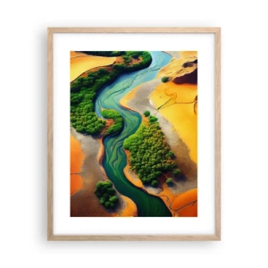 Poszter világos tölgy keretben - Életetadó folyó - 40x50 cm