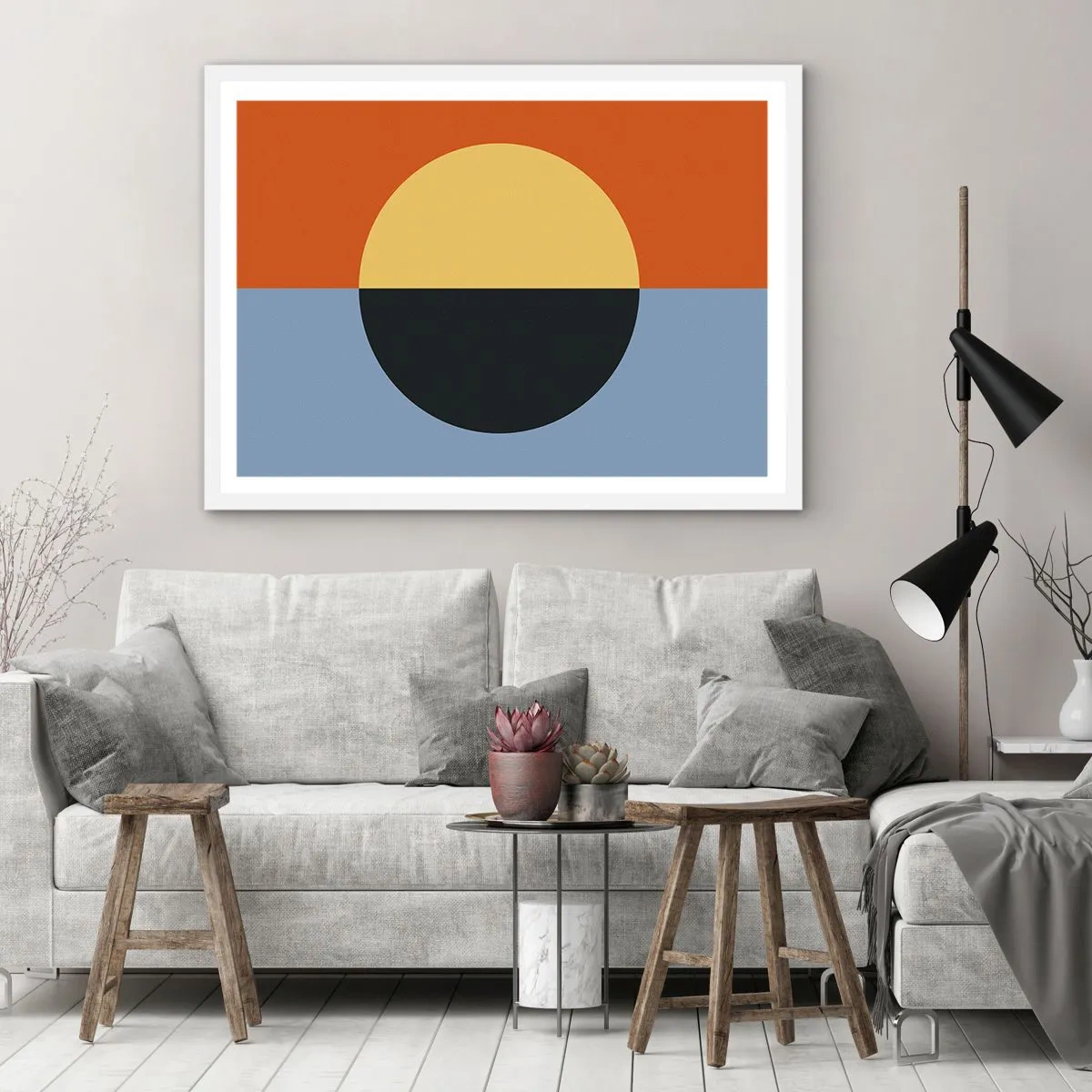 Poszter fekete keretben - A meleg és a hideg kompozíciója - 50x40 cm