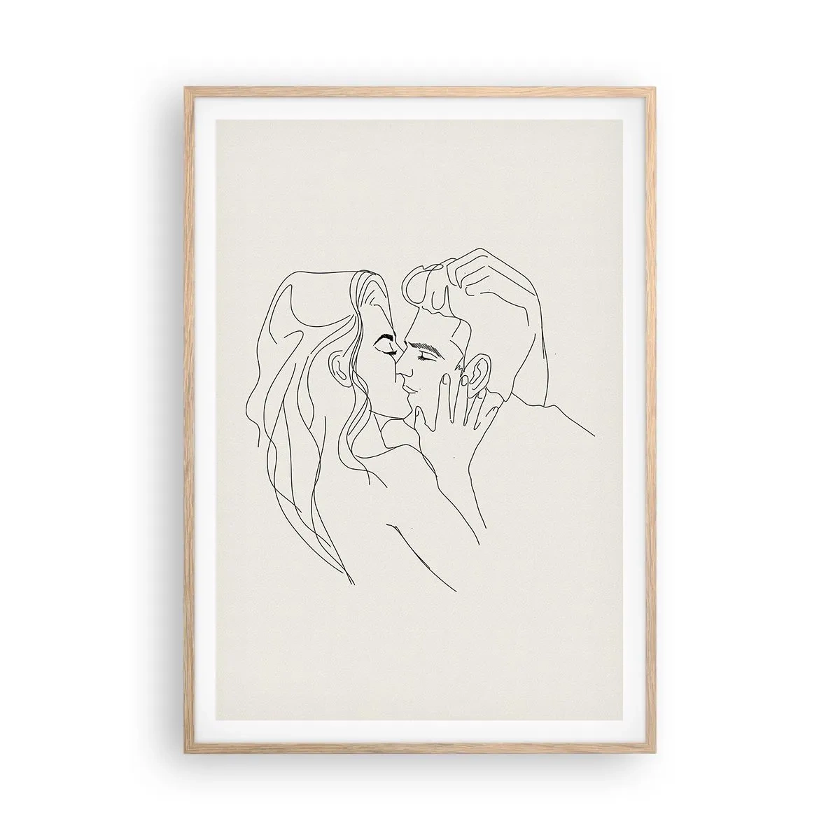 Poszter világos tölgy keretben - Összegabalyodva az érzésben - 70x100 cm