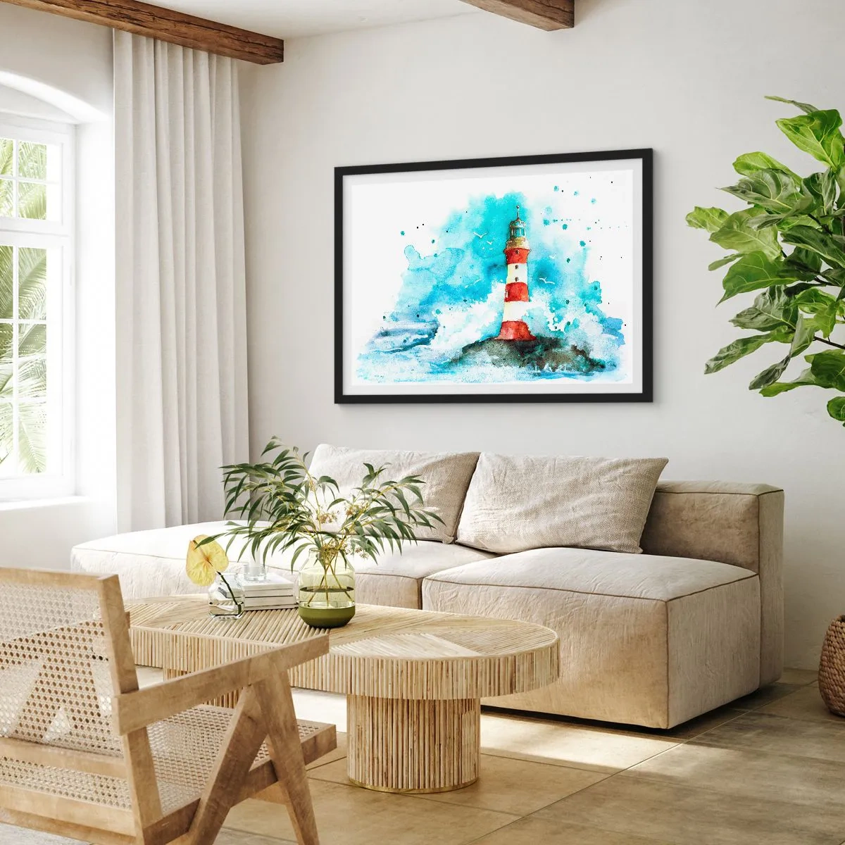 Poszter fehér keretben - Az elemek egysége - 50x40 cm