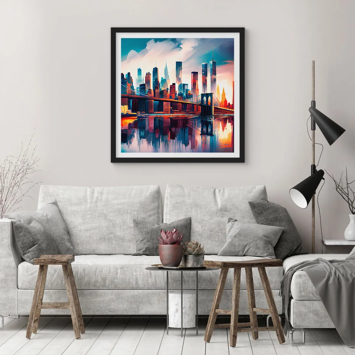 Poszter fehér keretben - Fenomenális New York - 60x60 cm