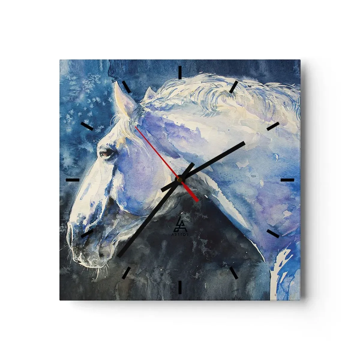 Falióra, Óra - Portré kék fényben - 40x40 cm