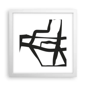 Poszter fekete keretben - Fekete-fehér konstrukció - 30x30 cm