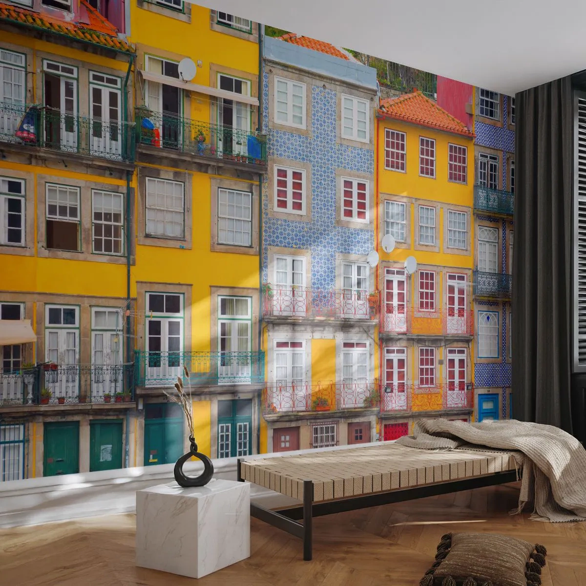 Fotótapéta Premium Canvas - Az óváros színei - Város, Porto, Építészet - 250x175 cm