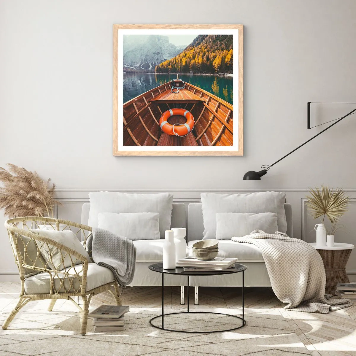 Poszter világos tölgy keretben - Hegyi kirándulás - 50x50 cm