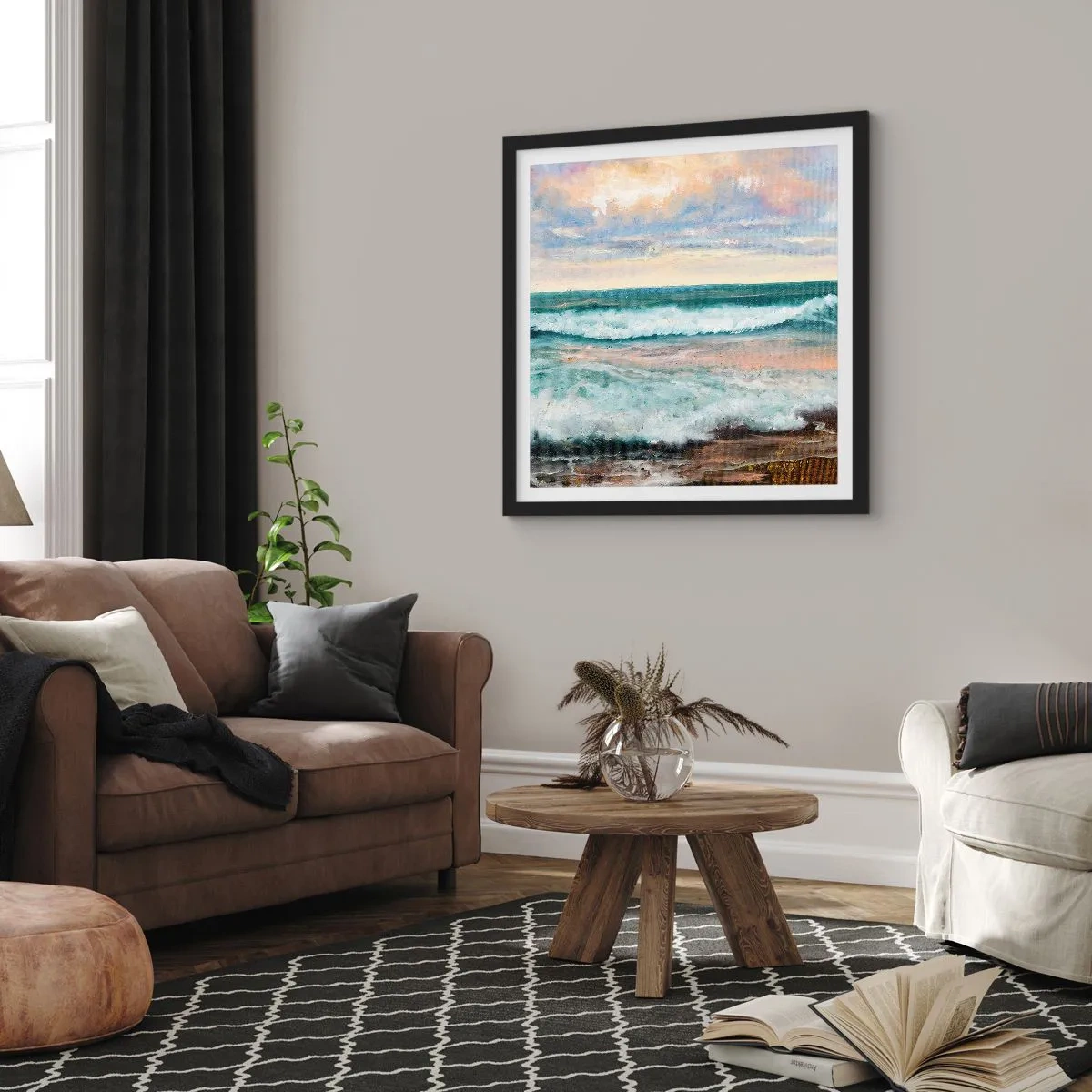 Poszter fehér keretben - Itt kisimítod a lelked - 60x60 cm