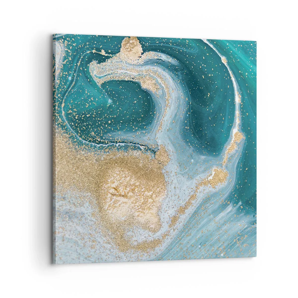 Vászonkép - Arany és türkiz örvénye - 60x60 cm