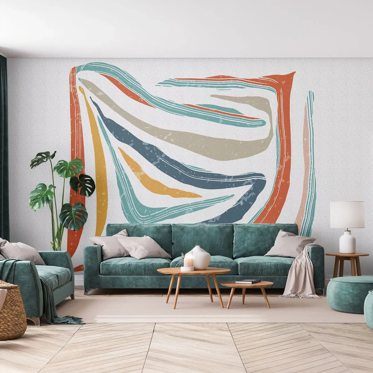 Fotótapéta Premium Sand - Barátságosan mosolygó absztrakció - Boho, Darab, Modern - 100x70 cm