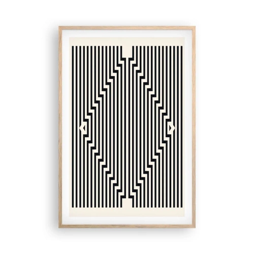 Poszter világos tölgy keretben - Geometrikus illúzió - 61x91 cm