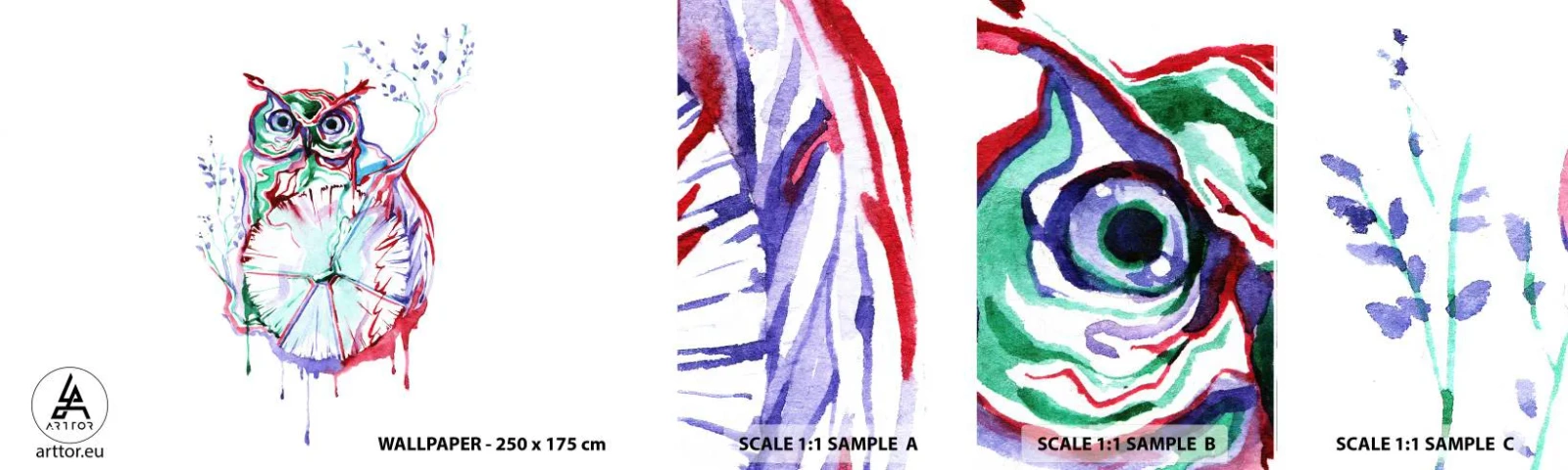 Fotótapéta Minta Öntapadós Deluxe Sticker - Természeténél fogva bölcs - Madár, Bagoly, Gyerekeknek - 100x30 cm