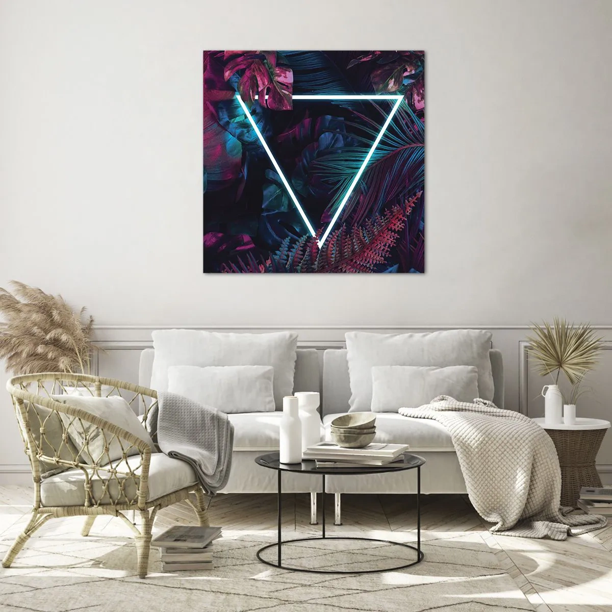 Üveg kép - Disco stílusú kert - 50x50 cm