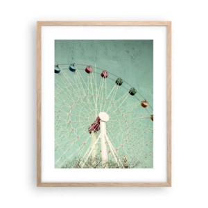 Poszter világos tölgy keretben - Gyere játszani - 40x50 cm