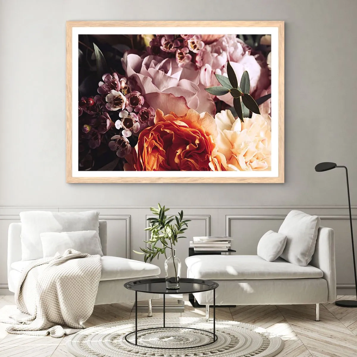 Poszter világos tölgy keretben - Szépségbe burkolózva - 100x70 cm