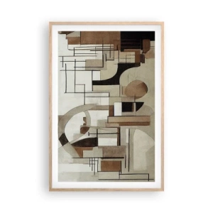 Poszter világos tölgy keretben - Városkép 2.0 - 61x91 cm