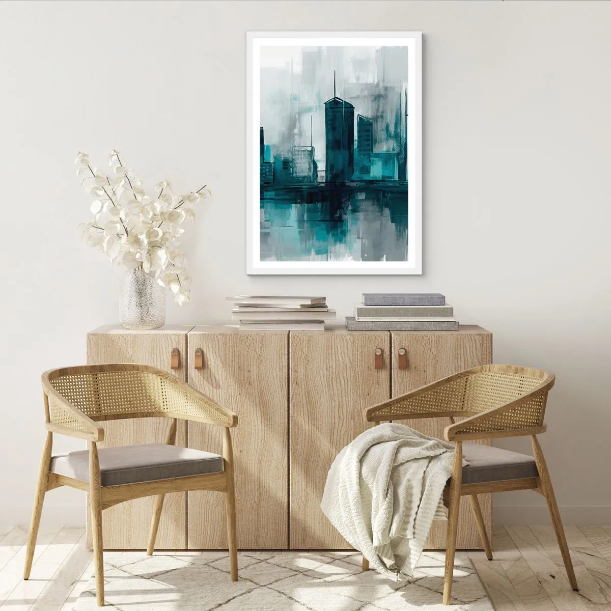 Poszter fekete keretben - Esőszínű város - 50x70 cm