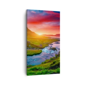 Vászonkép - Izland - tűz és víz - 45x80 cm