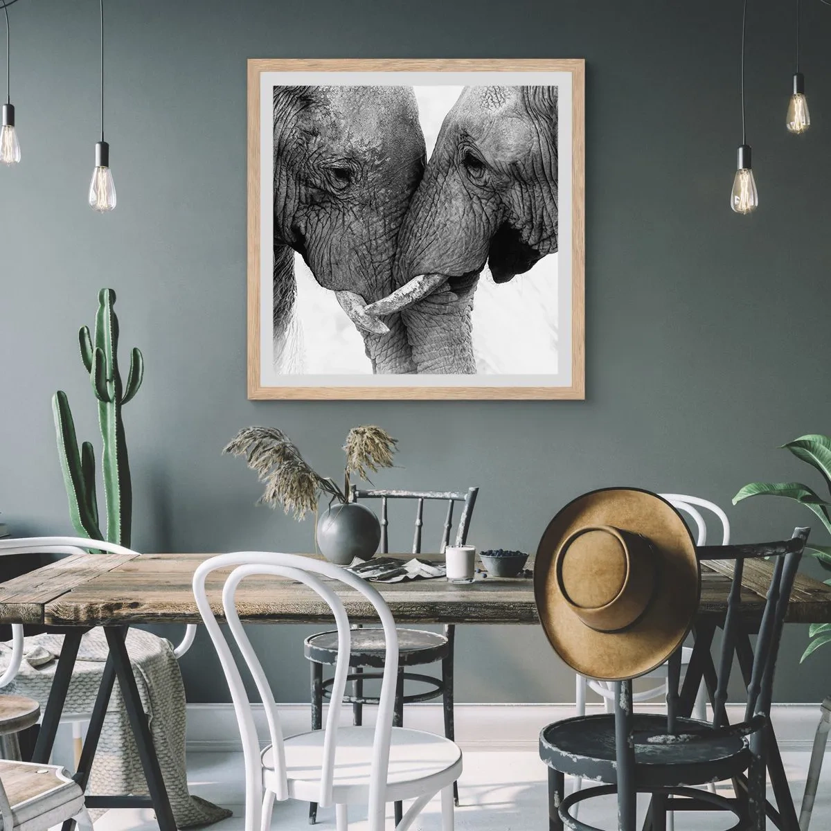 Poszter világos tölgy keretben - Szívélyes vallomás - 40x40 cm