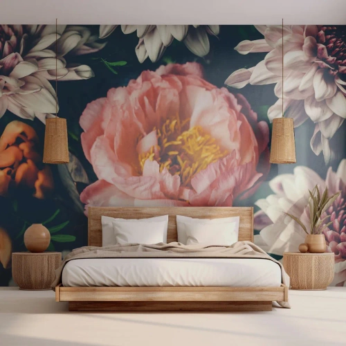 Fotótapéta Premium Canvas - Barokk pompával - Virágok, Pünkösdi rózsa, Csokor virág - 400x280 cm