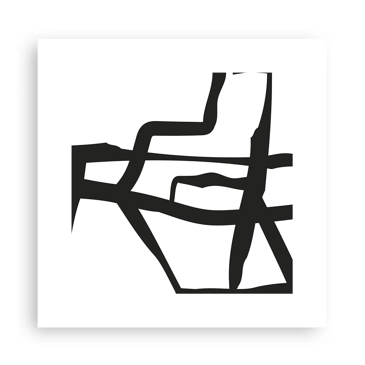 Poszter - Fekete-fehér konstrukció - 30x30 cm