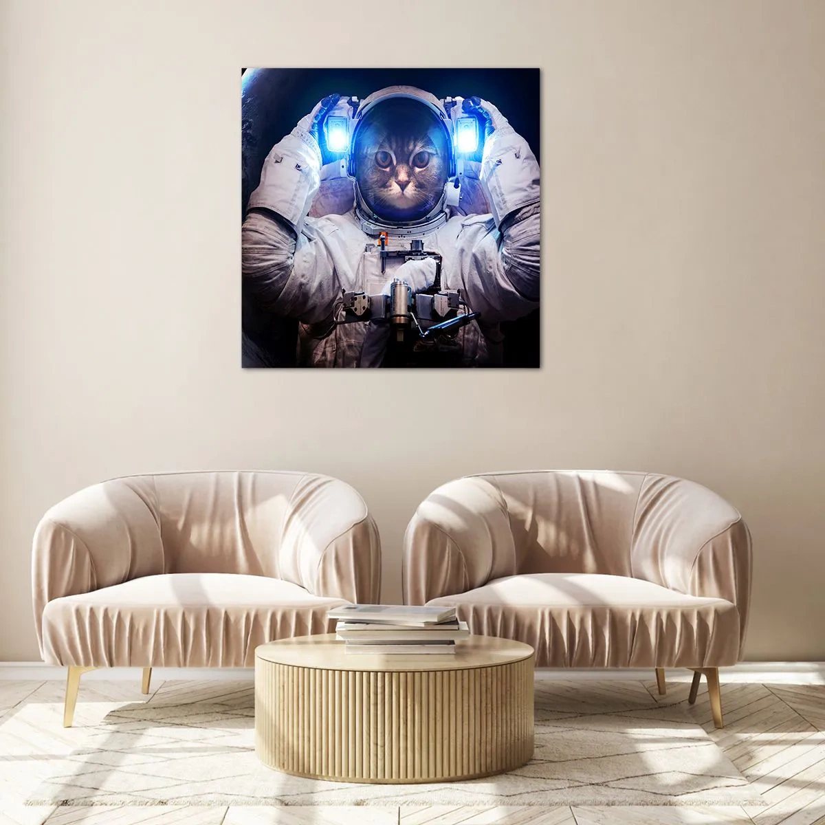 Üveg kép - Houston, baj van - 40x40 cm