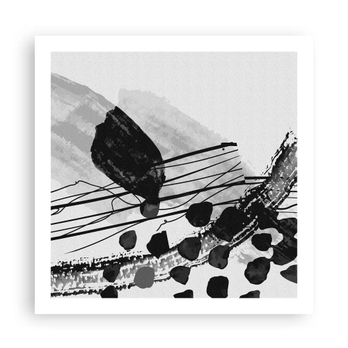 Poszter - Fekete-fehér organikus absztrakció - 60x60 cm