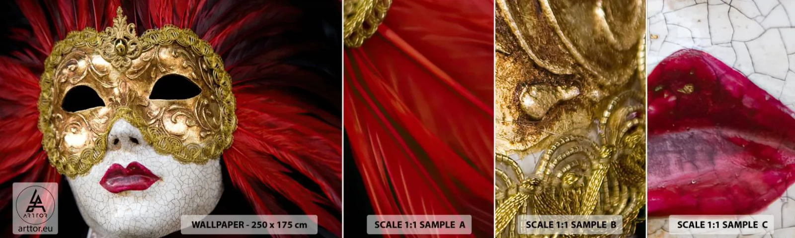 Fotótapéta Minta Standard Eco - A karneváli kaland ígérete - Velencei maszk, Darab, Velence - 100x30 cm