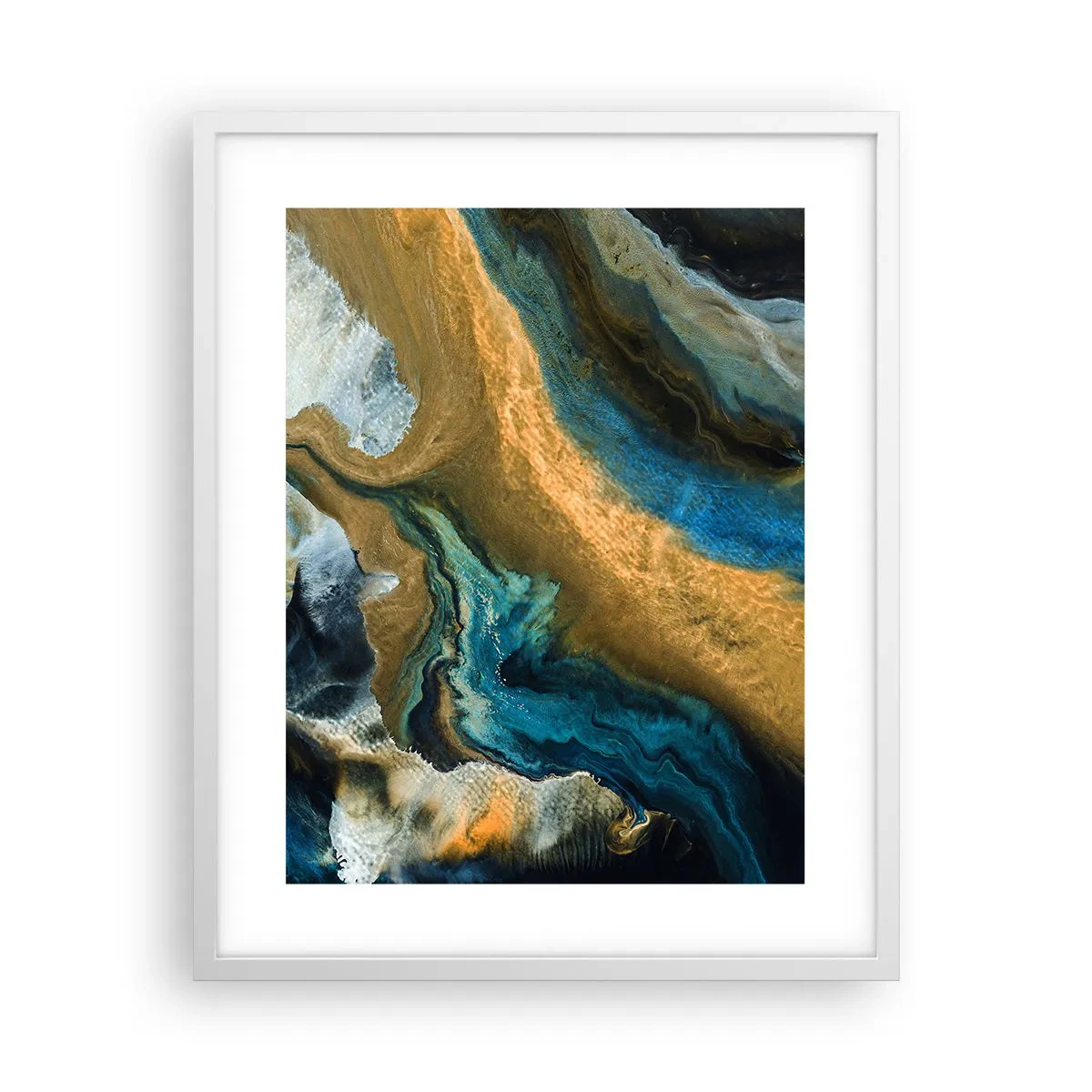 Poszter fekete keretben - Kék - sárga - kölcsönös hatások - 40x50 cm